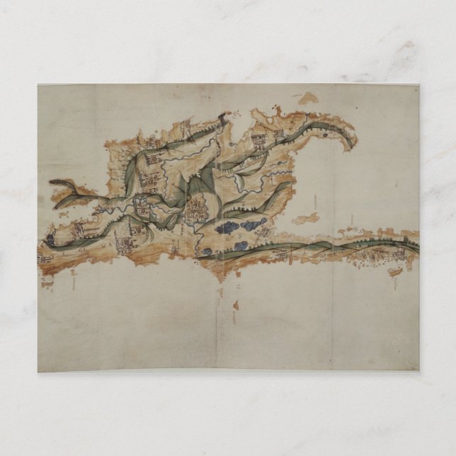 Postale Carte de l'île de Saint-Domingue (Devant)