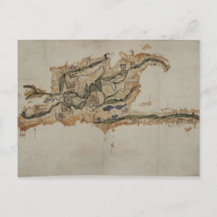 Postale Carte de l'île de Saint-Domingue