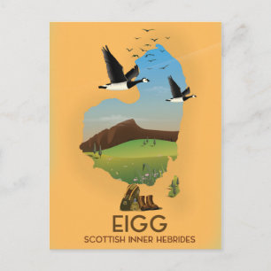 Postale Carte de l'île d'Eigg dans les Hébrides intérieure