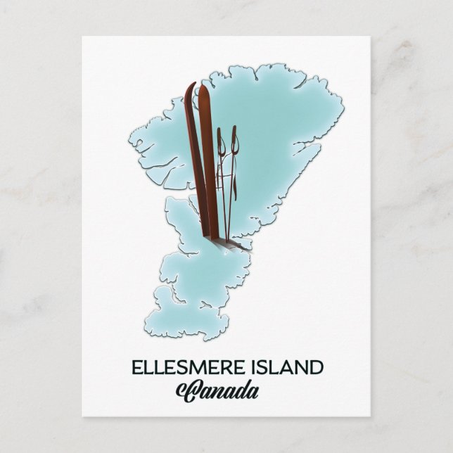 Postale Carte de l'île d'Ellesmere Canada (Devant)