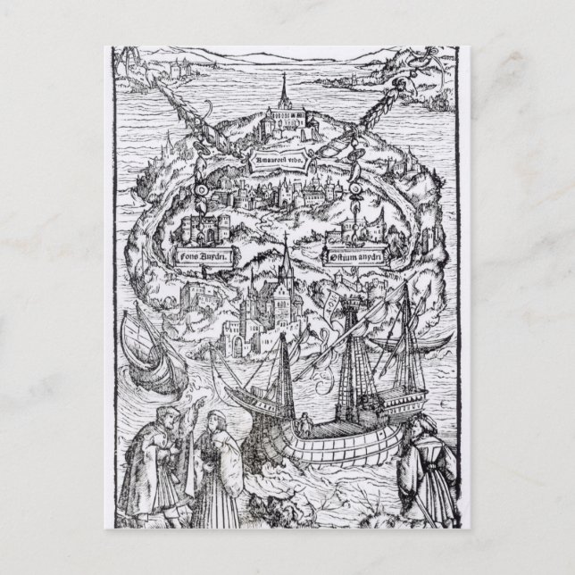 Postale Carte de l'île d'Utopia, Livre frontispece (Devant)