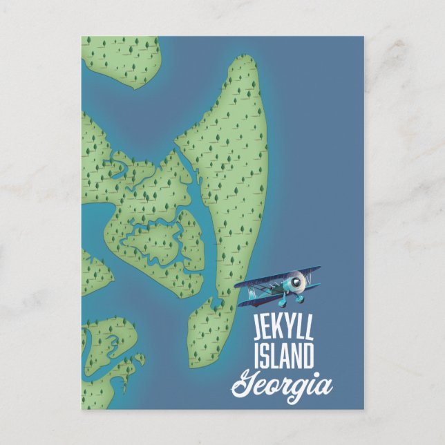 Postale Carte de l'île Jekyll Géorgie États-Unis (Devant)