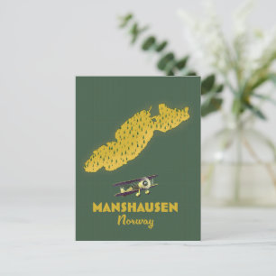 Postale Carte de l'île Manshausen en Norvège
