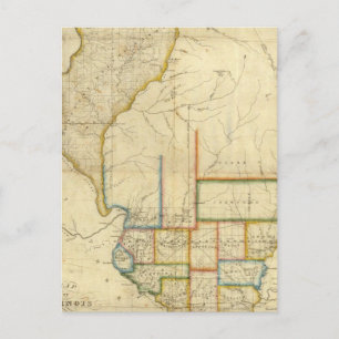 Postale Carte de l'Illinois 3