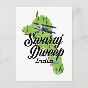 Postale Carte de l'Inde de Swaraj Dweep