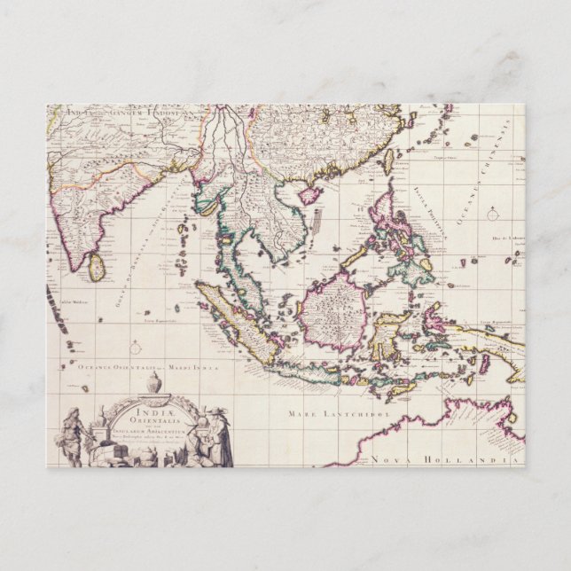 Postale Carte de l'Inde et des Indes est (Devant)