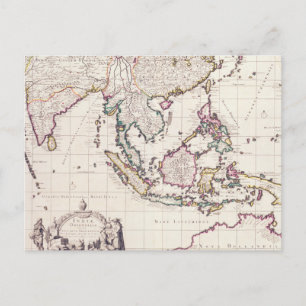 Postale Carte de l'Inde et des Indes est