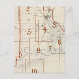 Postale Carte de l'index de Rhode Island