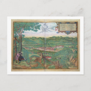 Postale Carte de Linz, de 'Civitates Orbis Terrarum' par G