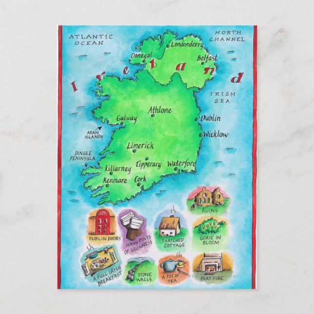 Postale Carte de l'Irlande (Devant)