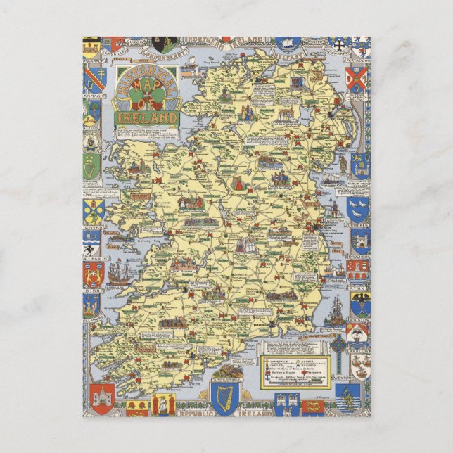Postale Carte de l'Irlande historique (Devant)