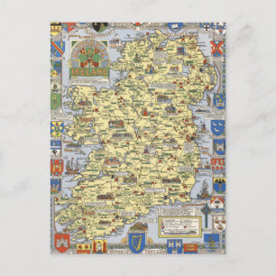 Postale Carte de l'Irlande historique