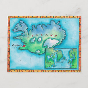 Postale Carte de l'Islande