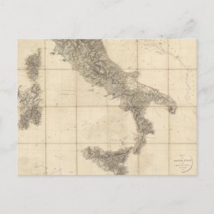 Postale Carte de l'Italie du Sud et des côtes adjacentes