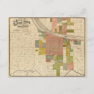 Postale Carte de Little Rock et Argenta, Arkansas (1888)
