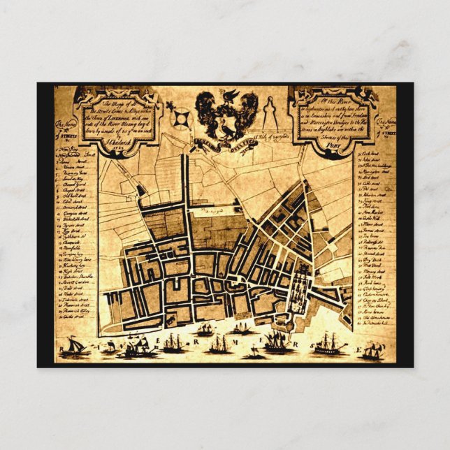 Postale Carte de Liverpool, 1725 (Devant)