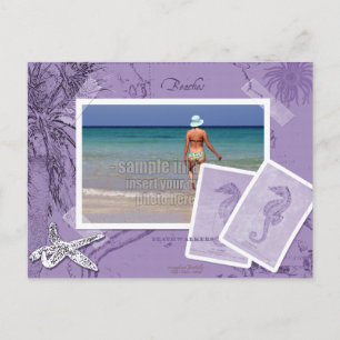 Postale Carte de l'océan vintage Collage de photos violet