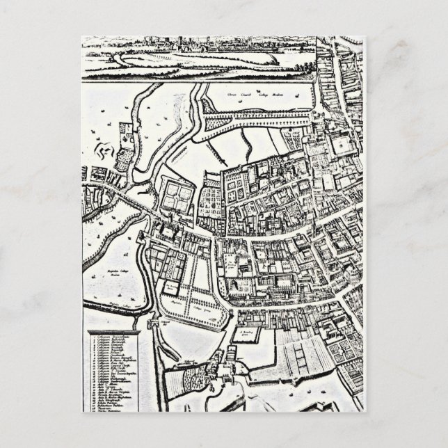 Postale Carte de Loggan d'Oxford, Eastern Sheet (Devant)