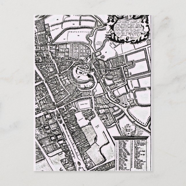 Postale Carte de Loggan d'Oxford, Western Sheet (Devant)