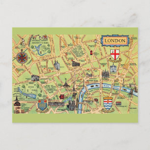Postale Carte de Londres Angleterre illustrée de manière c
