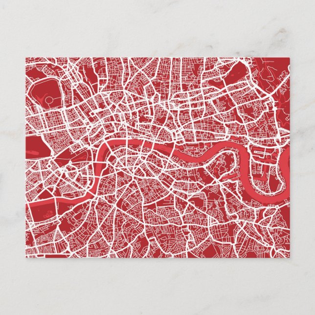 Postale Carte de Londres Art Red (Devant)