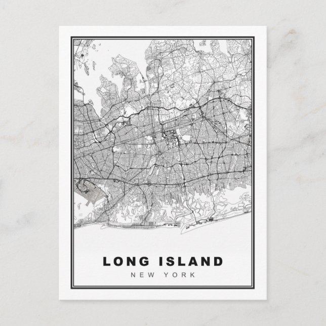 Postale Carte de Long Island (Devant)