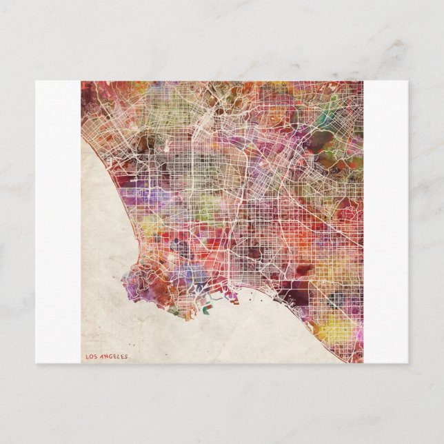 Postale Carte de Los Angeles (Devant)