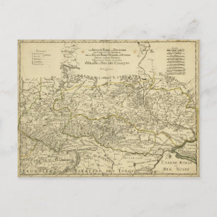Postale Carte de l'Ukraine par Guillaume Sanson (1674)