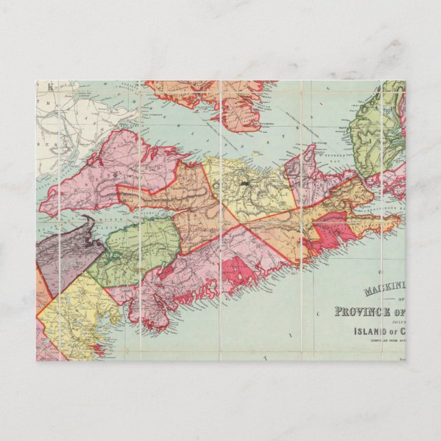 Postale Carte de Mackinlay de la province de la Nouvelle-É (Devant)