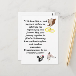 Postale Carte de mariage élégante – Talons noirs chic avec