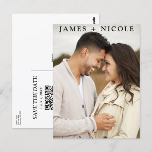 Postale Carte de mariage moderne avec QR Code scannable po