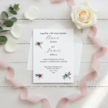 Carte de mariage papillon libellule