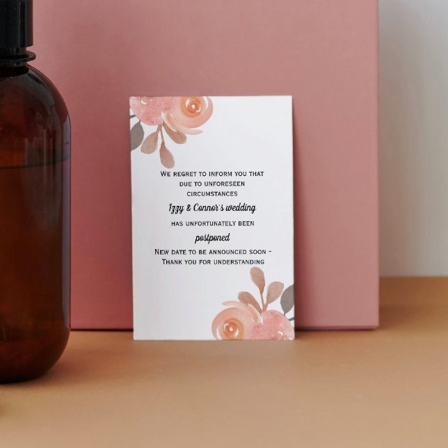 Postale Carte de mariage reporté à motif floral (Créateur téléchargé)