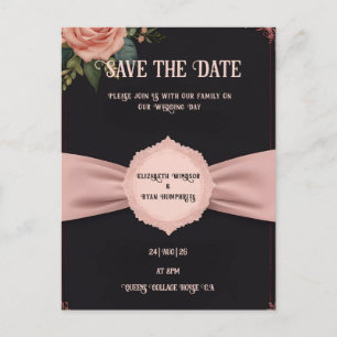 Postale Carte de mariage rose