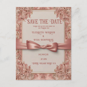 Postale Carte de mariage rose faire part