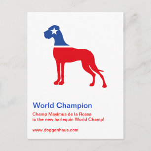 Postale Carte de marketing de chenil de Grand Danois champ
