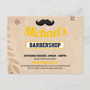 Postale Carte de marketing de salon de coiffure bohème