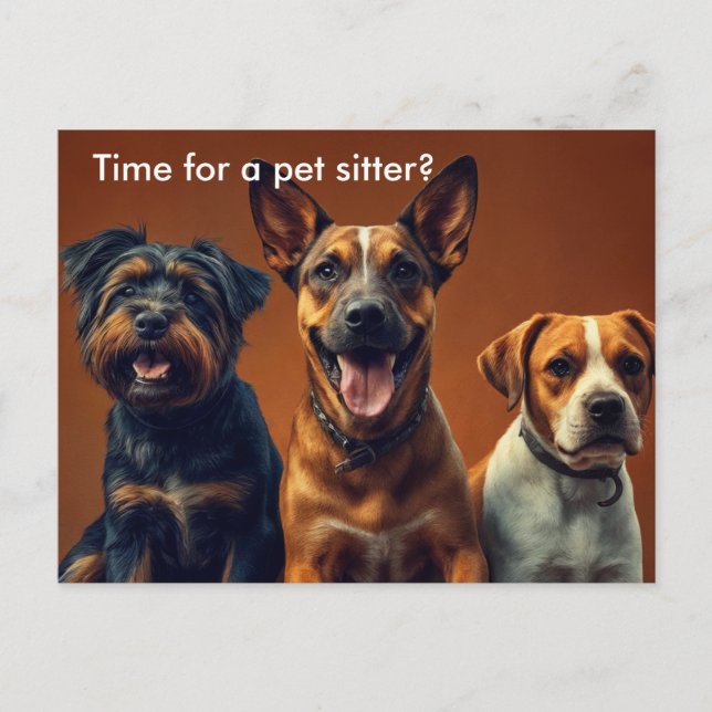 Postale Carte de marketing moderne pour promeneur de chien (Devant)