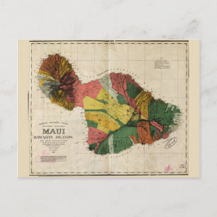 Postale Carte de Maui, Hawaiian Island (1885)