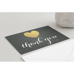 Postale Carte de Merci Gold Foil Heart