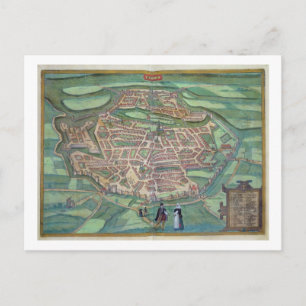 Postale Carte de Metz, de 'Civitates Orbis Terrarum' par G