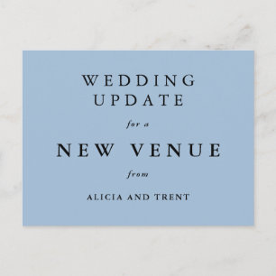 Postale Carte de mise à jour du lieu de mariage Dusty Blue