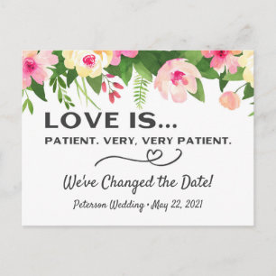 Postale Carte de modification de date du mariage, Modifier