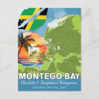 Carte de Montego Bay Jamaïque pour lune de miel ro