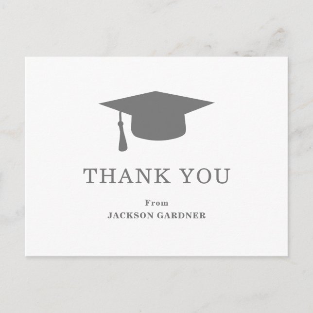Postale Carte de mortier gris simple Graduation moderne (Devant)