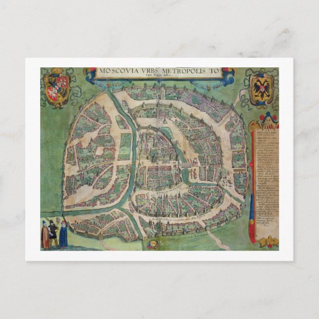 Postale Carte de Moscou, de 'Civitates Orbis Terrarum' par (Devant)