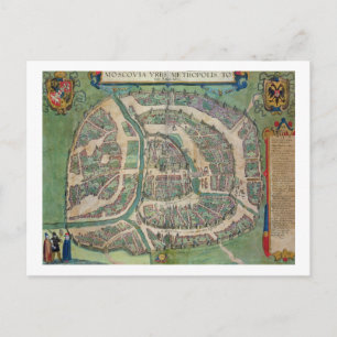 Postale Carte de Moscou, de 'Civitates Orbis Terrarum' par