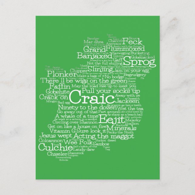 Postale Carte de mots d'art irlandais (Devant)