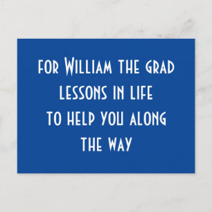 Postale Carte de mots de conseils de fête de fin d'études 