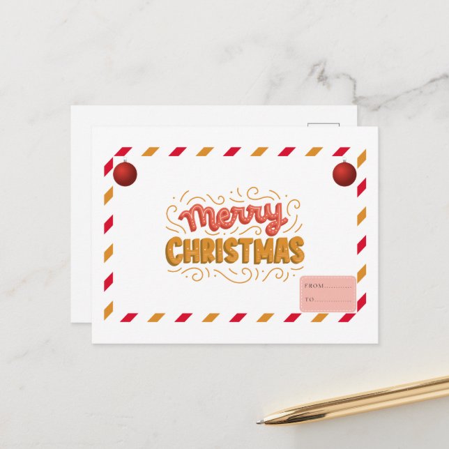 Postale Carte de Noël (Devant/Arrière en situation)
